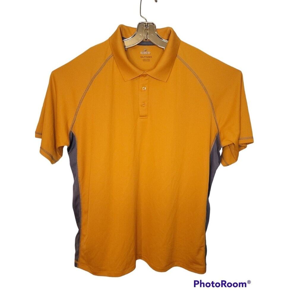 Red Head Polo Shirt Yellow Gray Colorblock 2XL